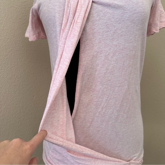 Lululemon Open Front Heather Pink Short Sleeve T shirt - Picture 4 of 11
